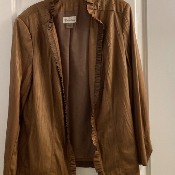 NEW Dress to Impress! Amazing Tan Jay jacket & NWD matched sleeveless top - Picture 2 of 13